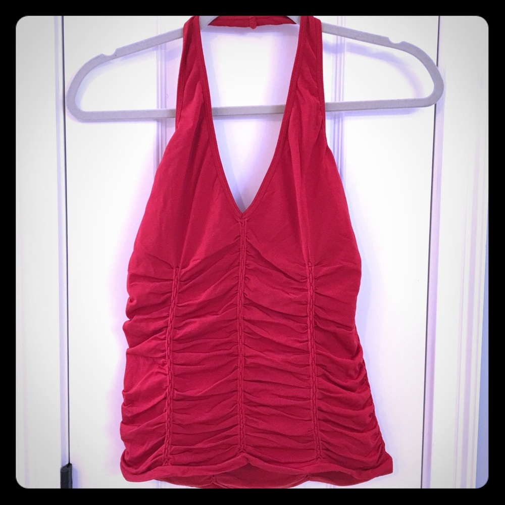 Bebe m/l red halter top